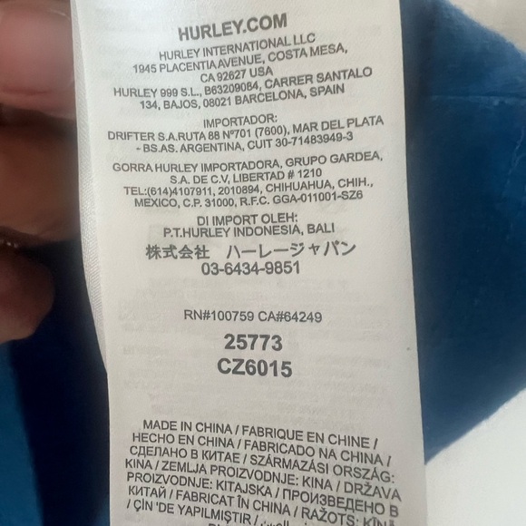 Hurley Blue Polo Shirt with Red and White Accents - Picture 7 of 8